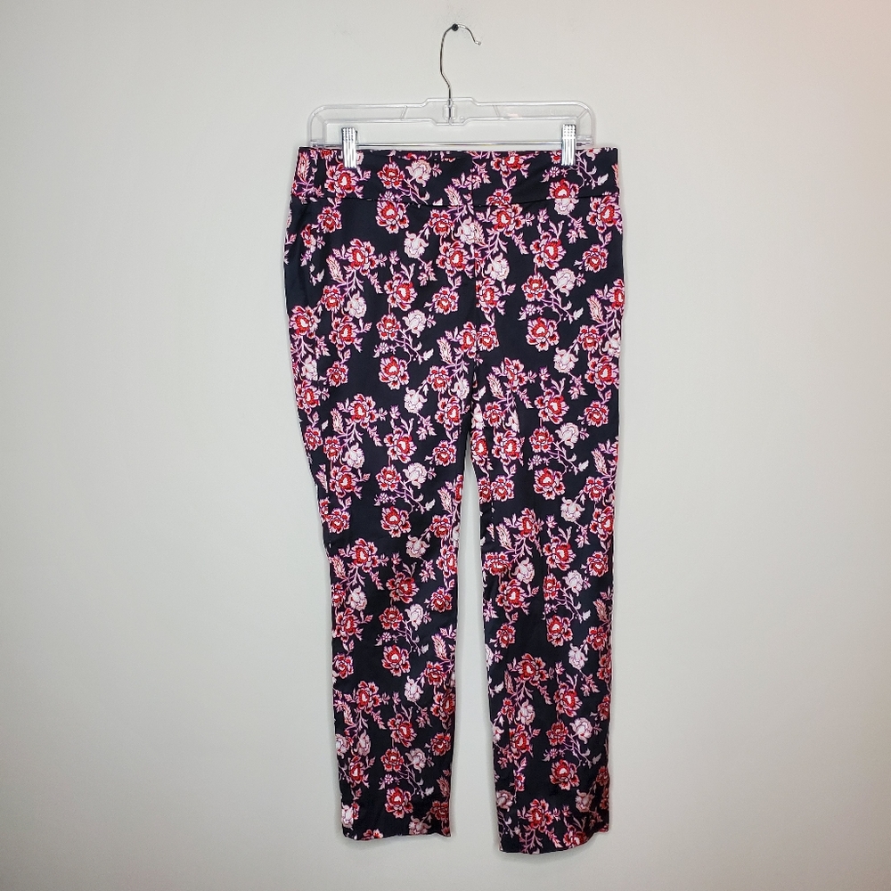 NWT Ann Taylor Floral Satin Rayon Crop Pants, Size 4